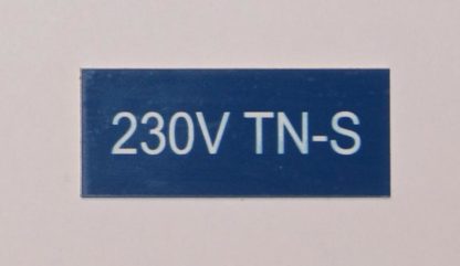 Merkeskilt, 230V TN-S, blå