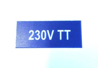 Merkeskilt, 230V TT, blå