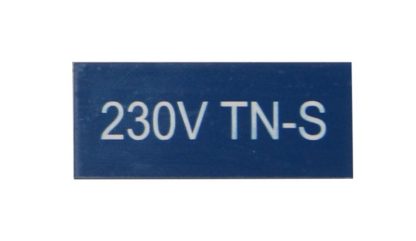 Merkeskilt, 230V TN-S, blå