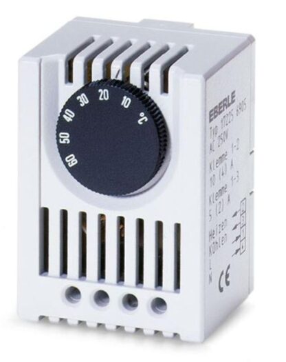 Temperaturregulator for skap 10-60°C, AC 230V, 1 vekselkontakt, 10/5A