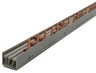 Samleskinne Stift 10mm² L1-L2-L3-N, 1meter